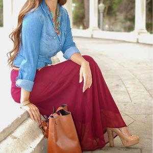 Torrid Cranberry Maxi skirt